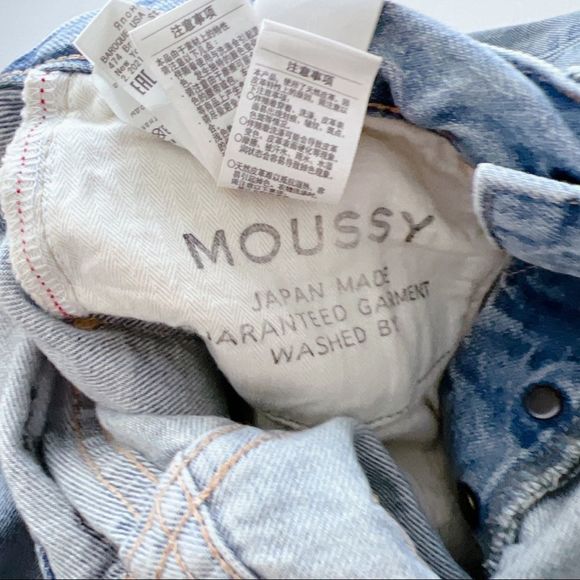 MOUSSY VINTAGE MV Teaneck Wide Straight Jeans size 24” in light/Blue - Picture 11 of 12